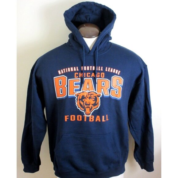 Chicago Bears NFL Football Starter Men's Hoodie Sweatshirt Blue Orange NWT - Picture 1 of 5
